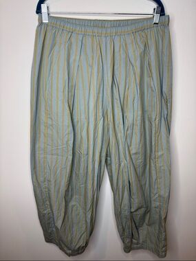 Free People Striped Boho Barrel Leg Pants Elastic Waist Comfy Oversized Large